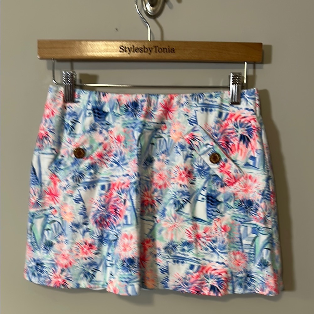 Lilly Pulitzer Madison Skort Sea To Shining Sea Patriotic Fireworks Sz XS